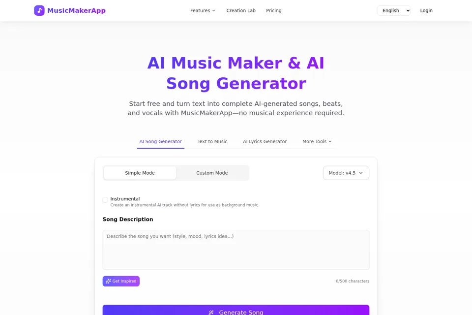 Aperçu de la landing page