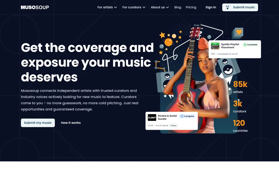 Aperçu de la landing page