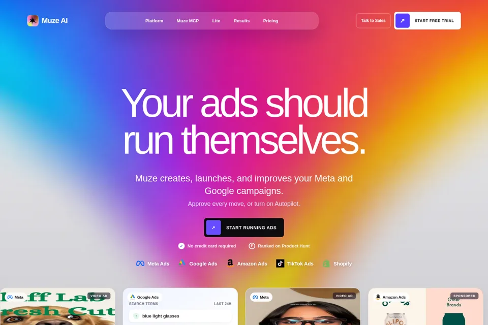 Aperçu de la landing page