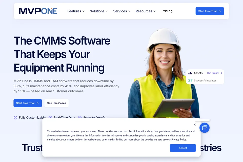 Aperçu de la landing page