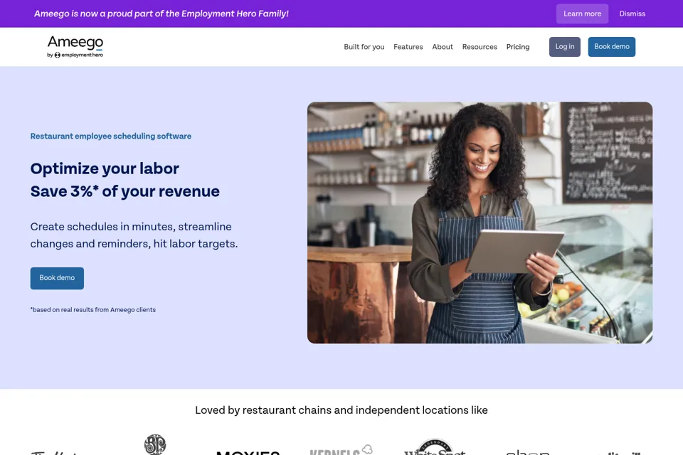 Aperçu de la landing page