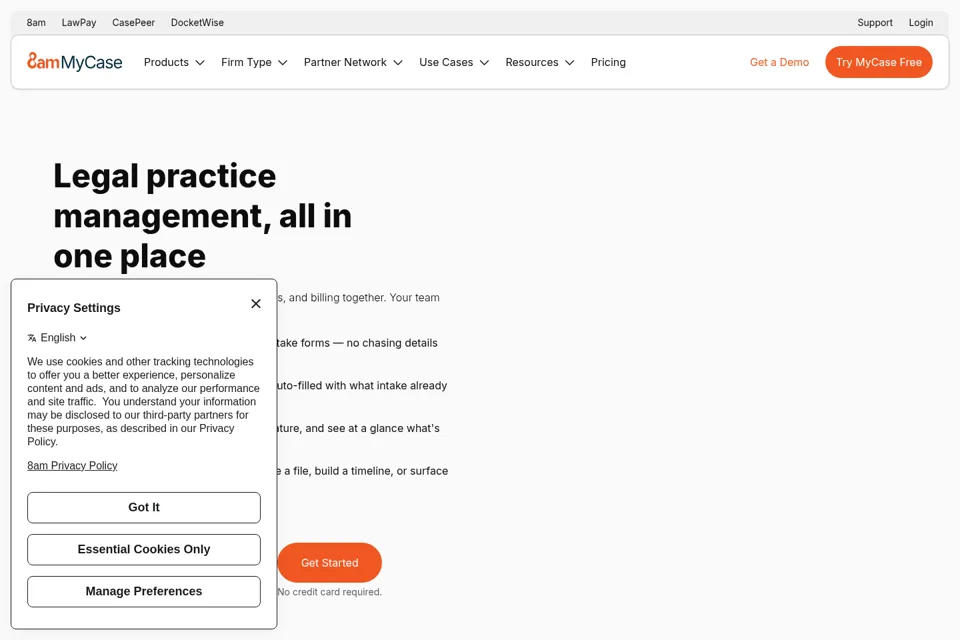 Aperçu de la landing page