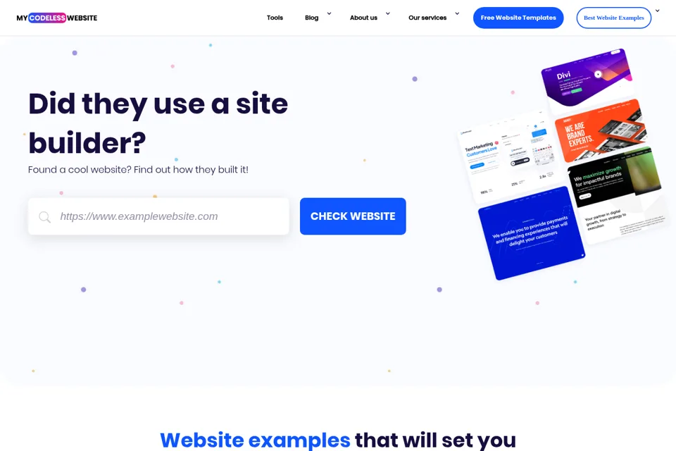 Aperçu de la landing page
