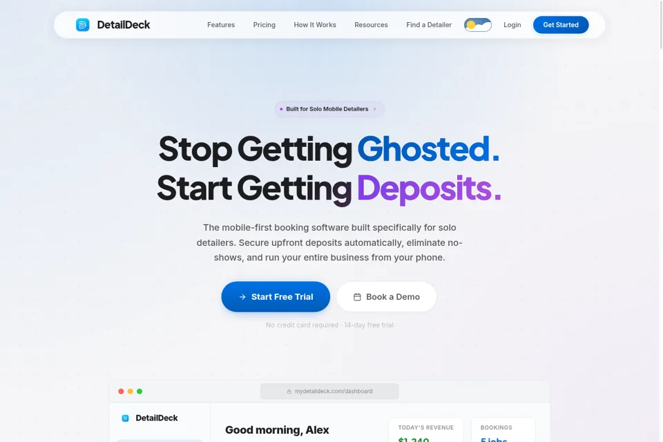 Aperçu de la landing page