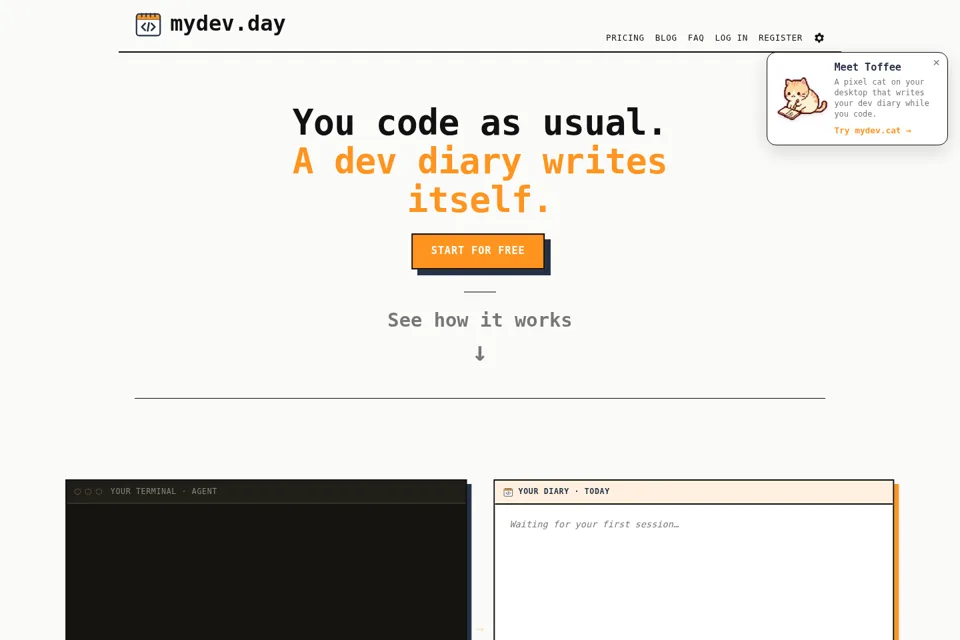 Aperçu de la landing page