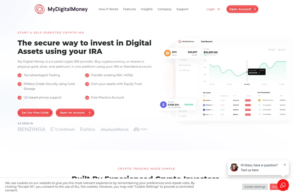 Aperçu de la landing page