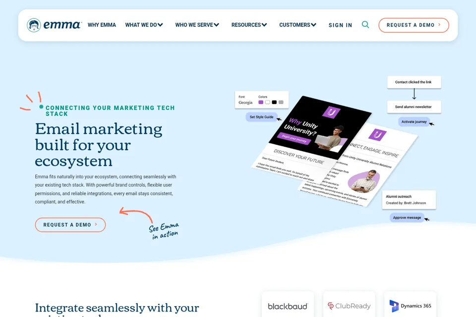 Aperçu de la landing page