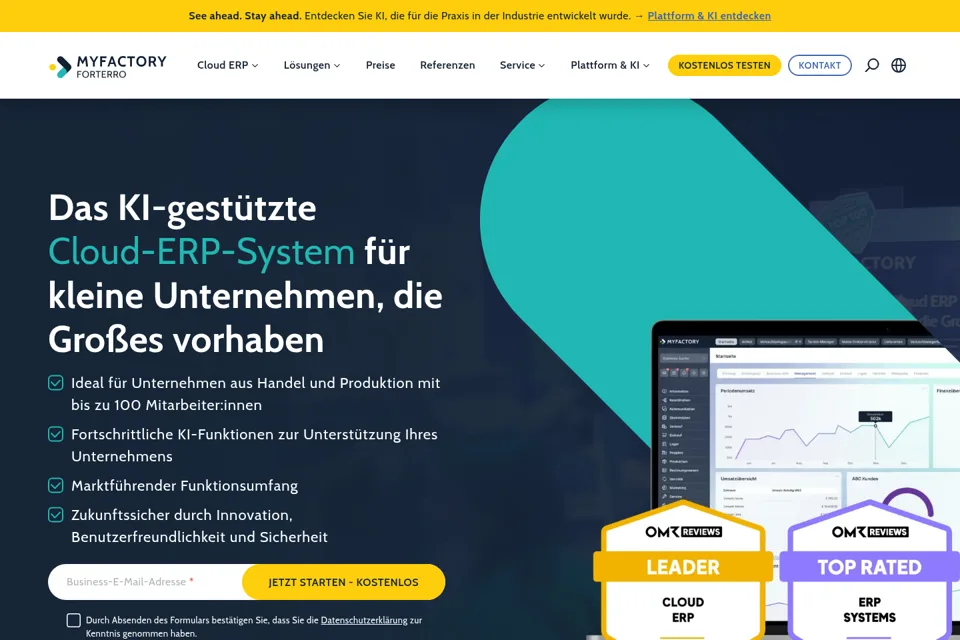 Aperçu de la landing page
