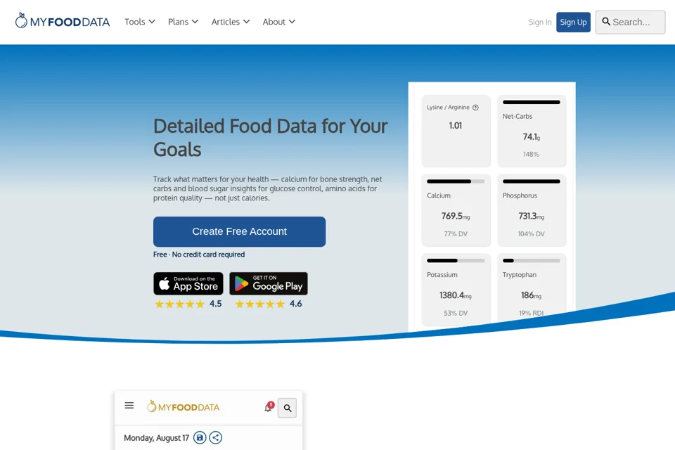 Aperçu de la landing page
