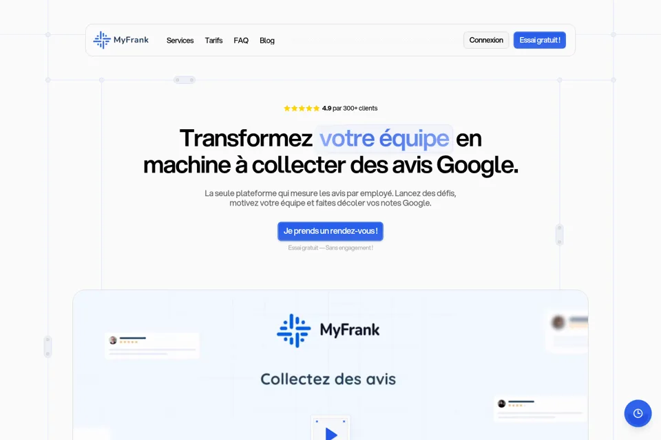 Aperçu de la landing page