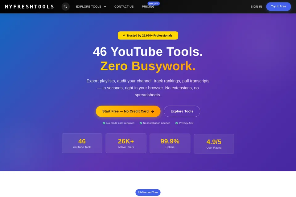 Aperçu de la landing page