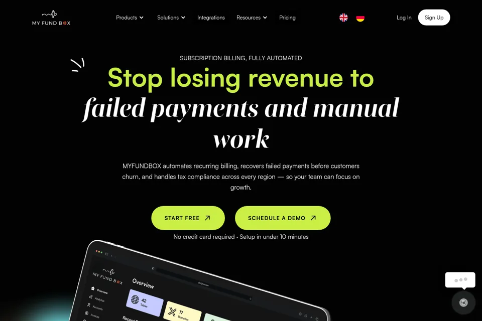 Aperçu de la landing page