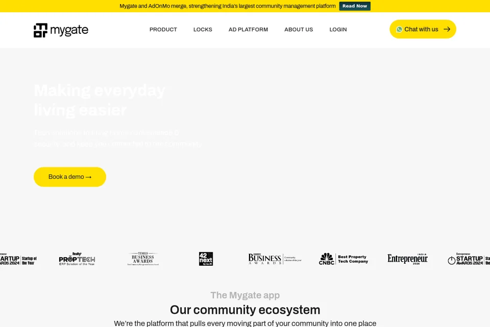 Aperçu de la landing page
