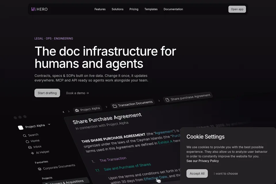 Aperçu de la landing page