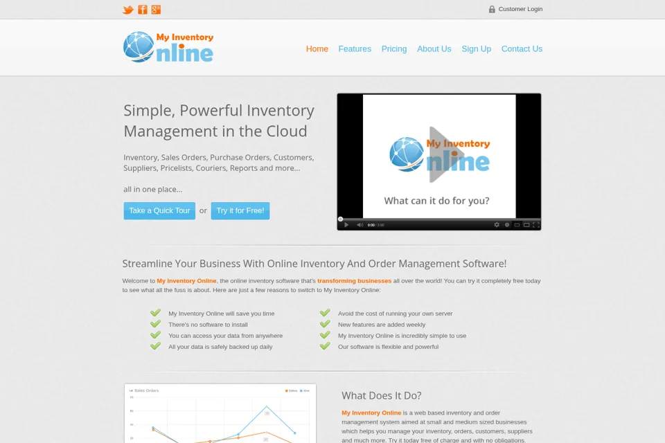 Aperçu de la landing page