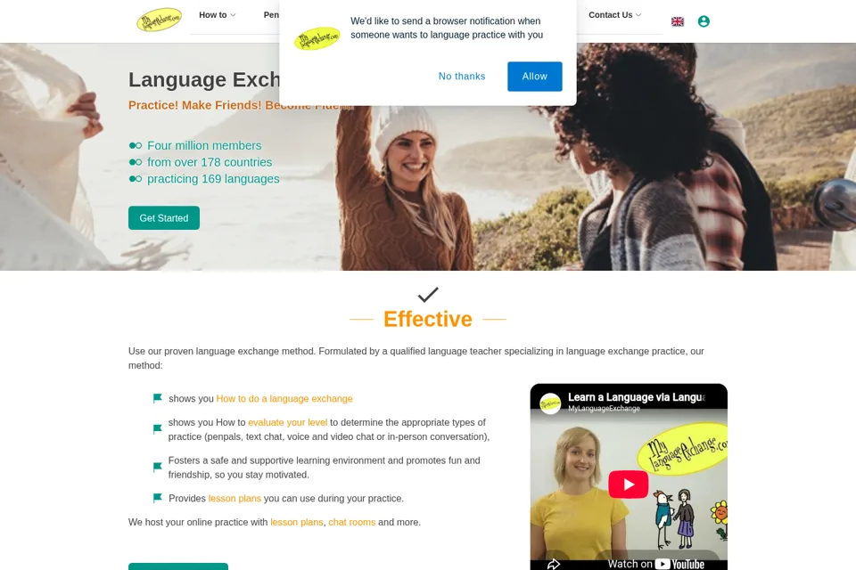 Aperçu de la landing page