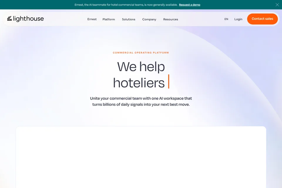 Aperçu de la landing page