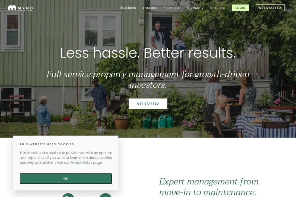 Aperçu de la landing page