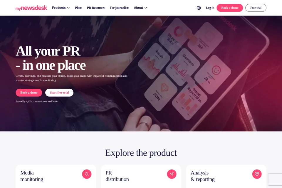 Aperçu de la landing page