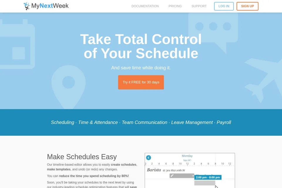 Aperçu de la landing page