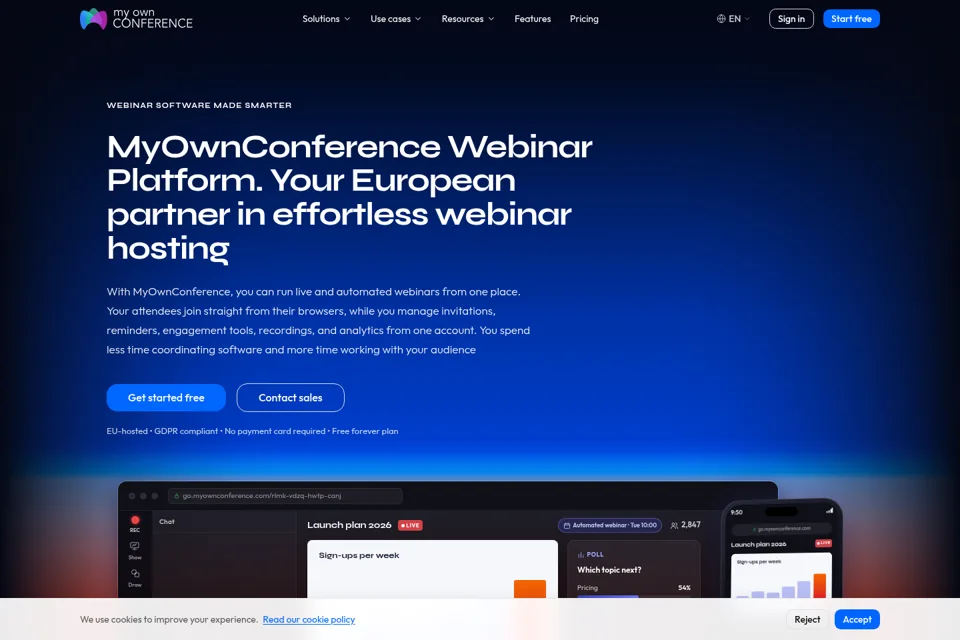 Aperçu de la landing page