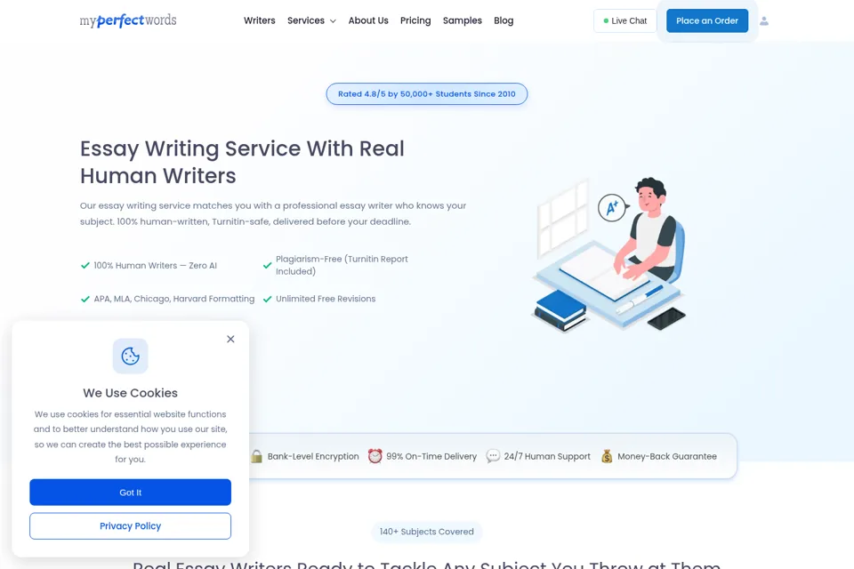 Aperçu de la landing page