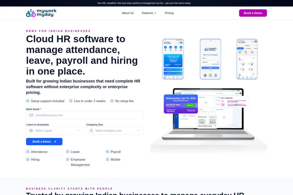 Aperçu de la landing page