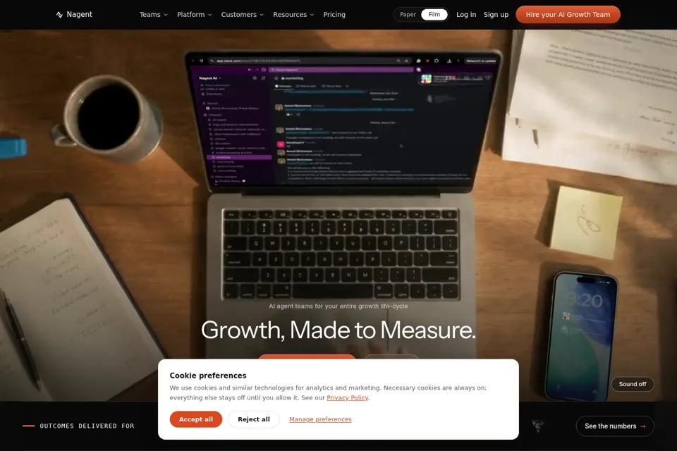 Aperçu de la landing page
