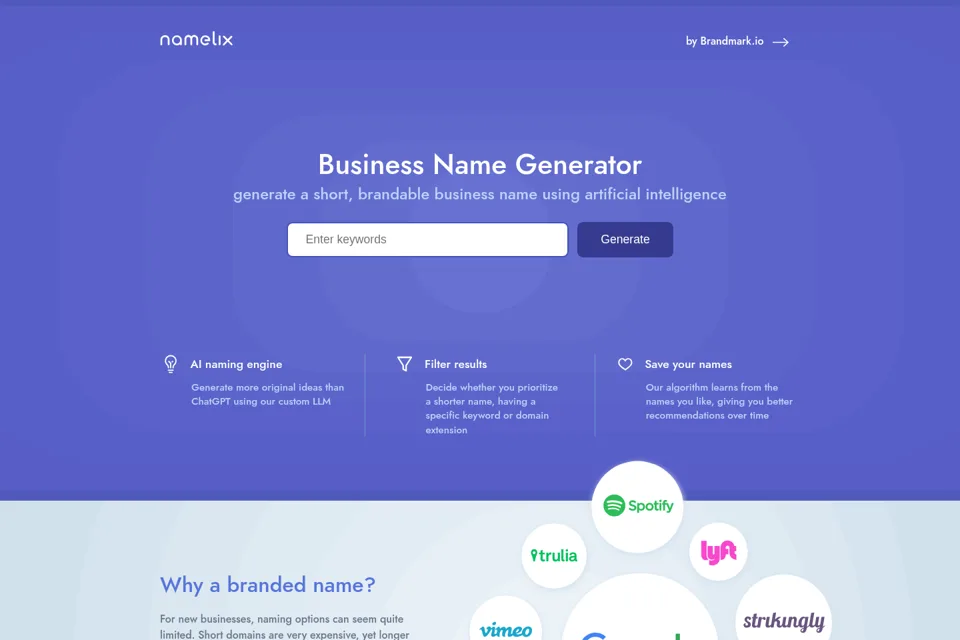 Aperçu de la landing page