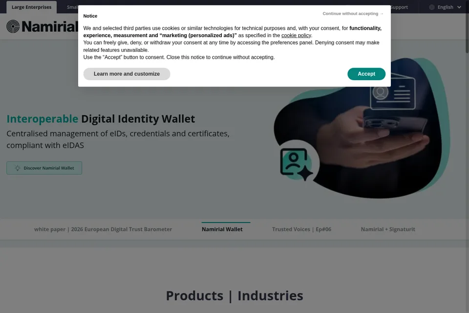 Aperçu de la landing page