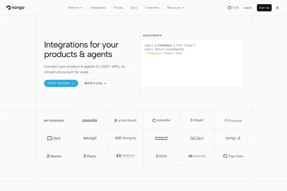 Aperçu de la landing page
