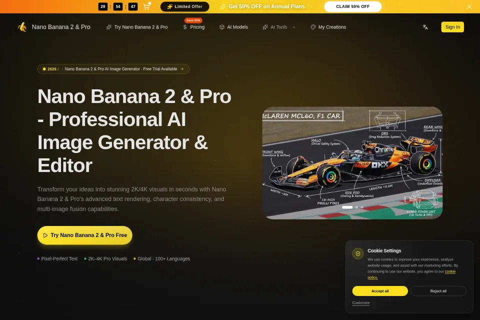 Aperçu de la landing page
