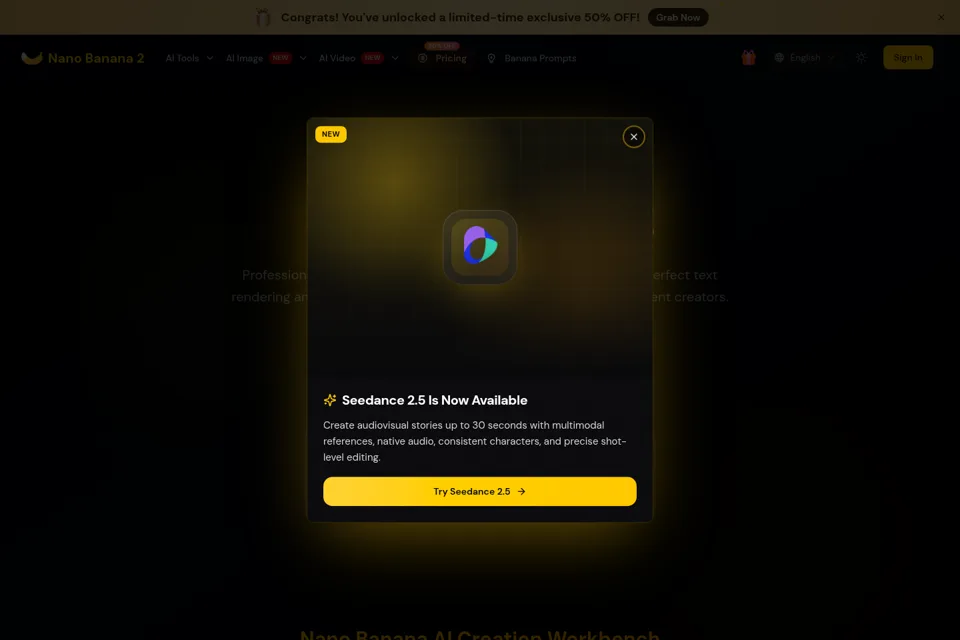 Aperçu de la landing page