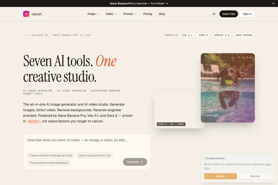 Aperçu de la landing page