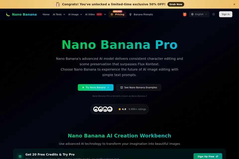 Aperçu de la landing page