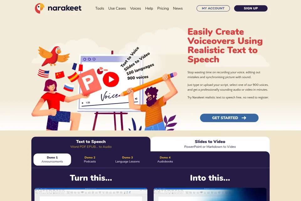 Aperçu de la landing page