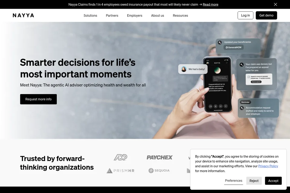 Aperçu de la landing page