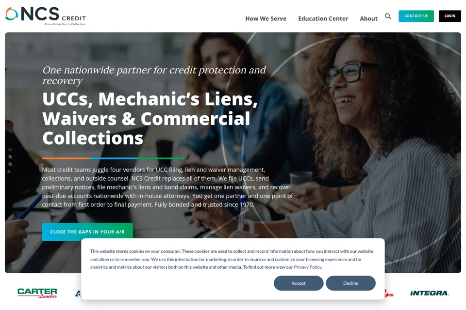 Aperçu de la landing page