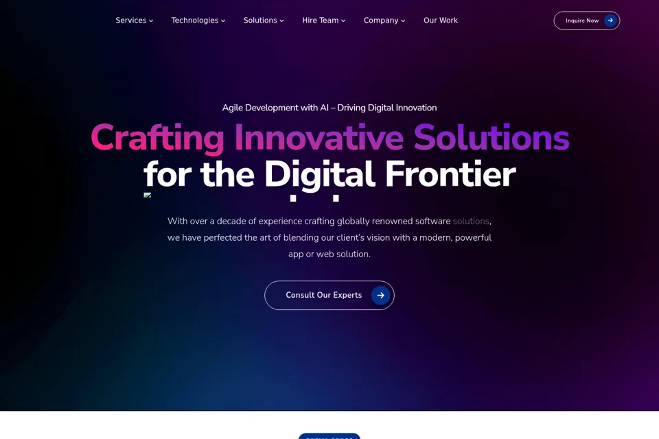 Aperçu de la landing page