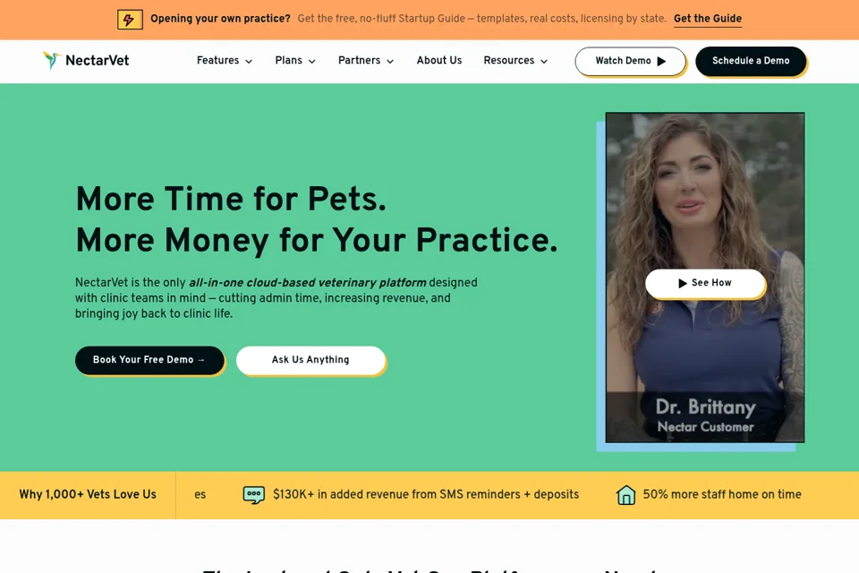 Aperçu de la landing page