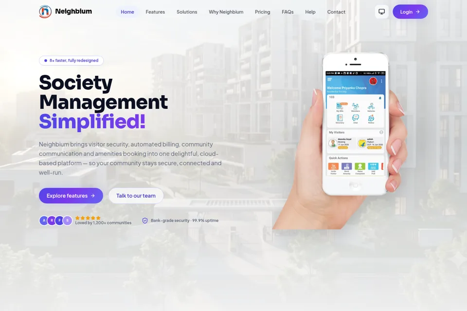 Aperçu de la landing page