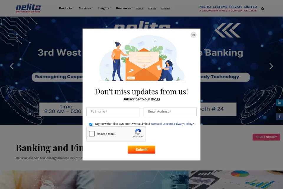 Aperçu de la landing page