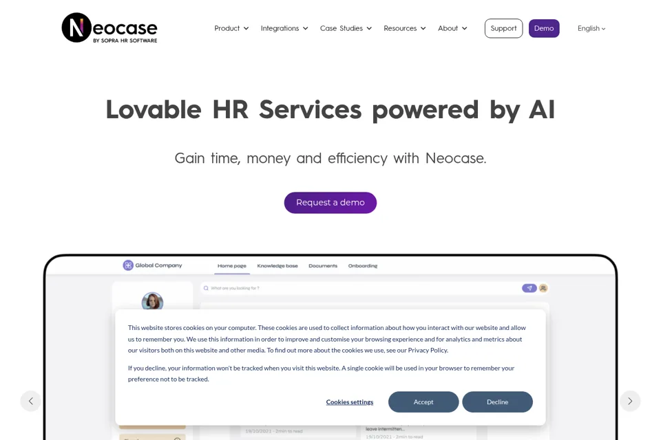 Aperçu de la landing page