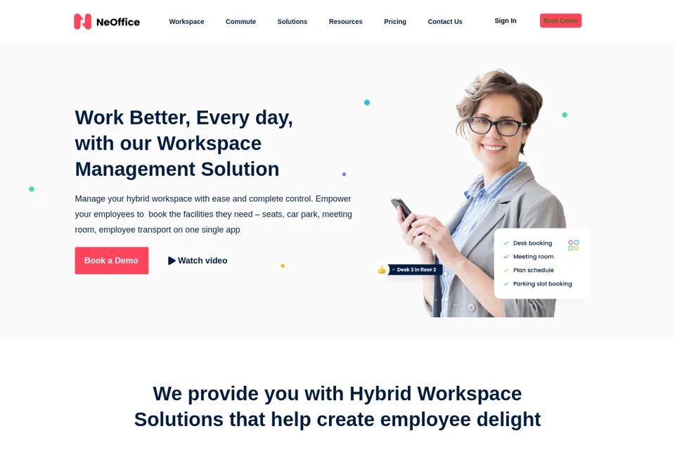 Aperçu de la landing page