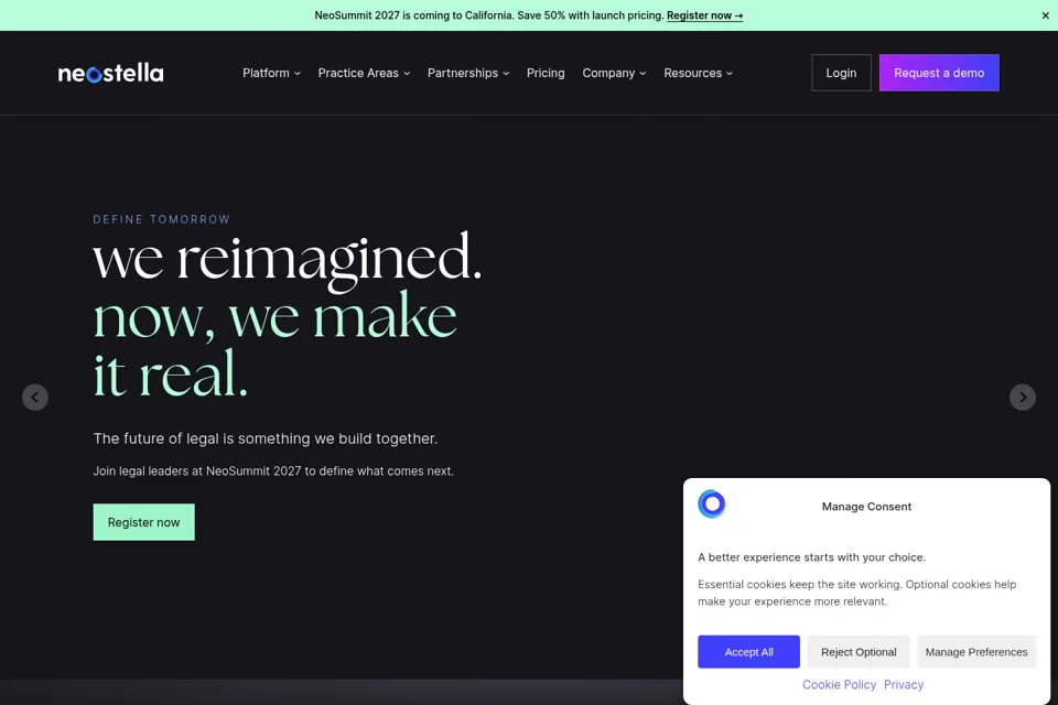 Aperçu de la landing page