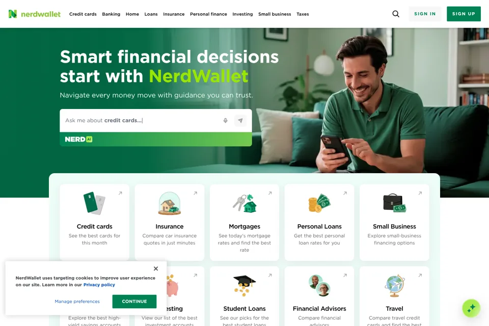 Aperçu de la landing page