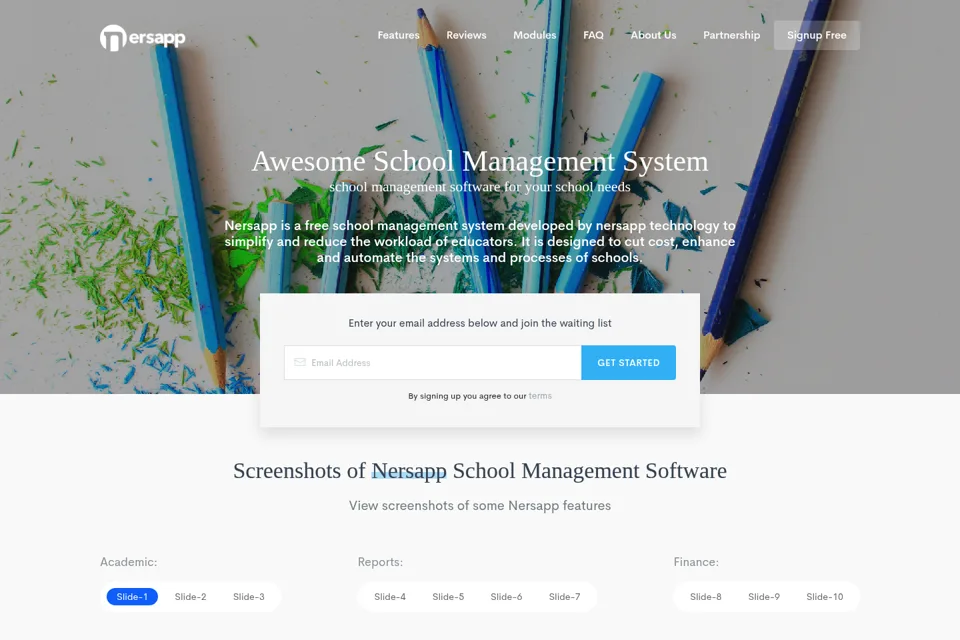 Aperçu de la landing page
