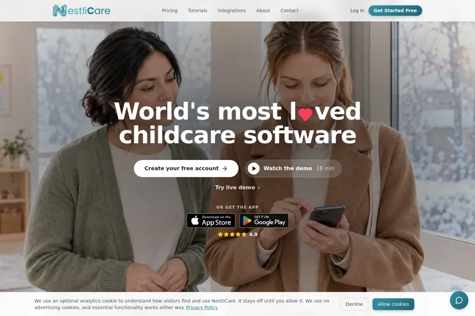 Aperçu de la landing page