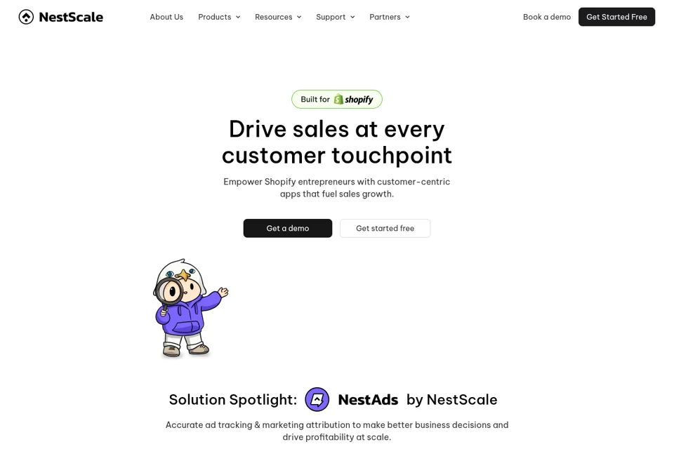 Aperçu de la landing page