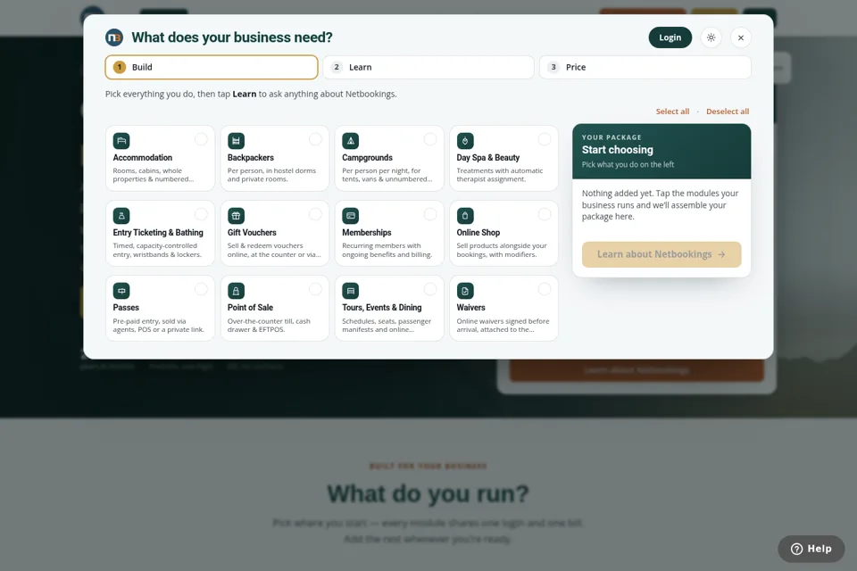 Aperçu de la landing page